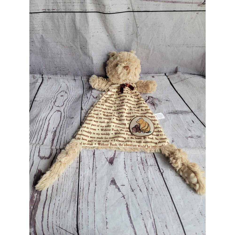 Disney Winnie The Pooh Story Lovey Plush Security Blanket Knotted Legs Flat 15"